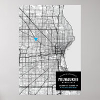 Milwaukee Stadtkarte + Ort markieren