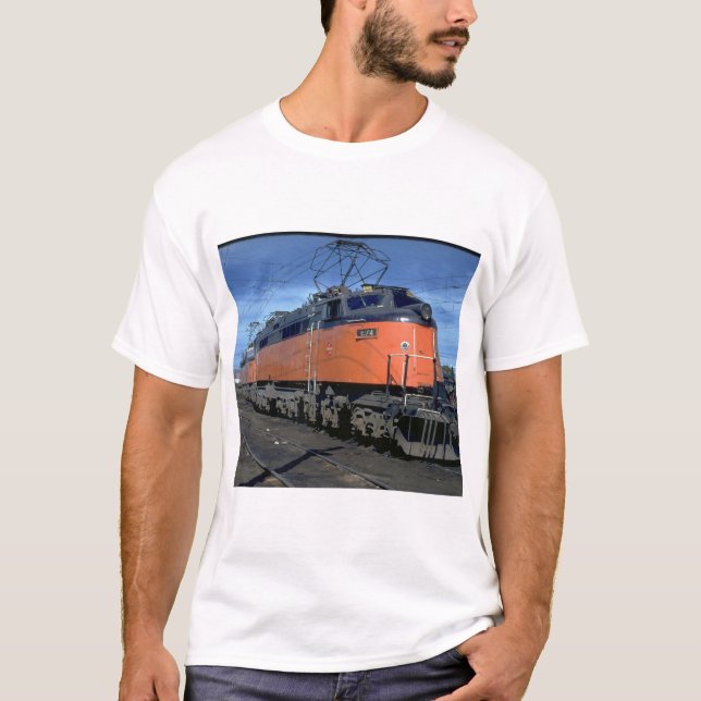 Milwaukee-Straße boxcab, elektrisches #E34A_Trains T-Shirt (Vorderseite)