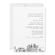 Milwaukee Wedding Elegante Skyline Einladung