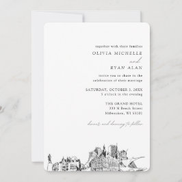 Milwaukee Wedding Elegante Skyline Einladung