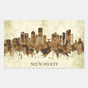 Milwaukee Wisconsin Cityscape Rechteckiger Aufkleber