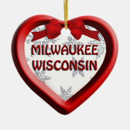 Milwaukee Wisconsin Coeur ornement de Noël