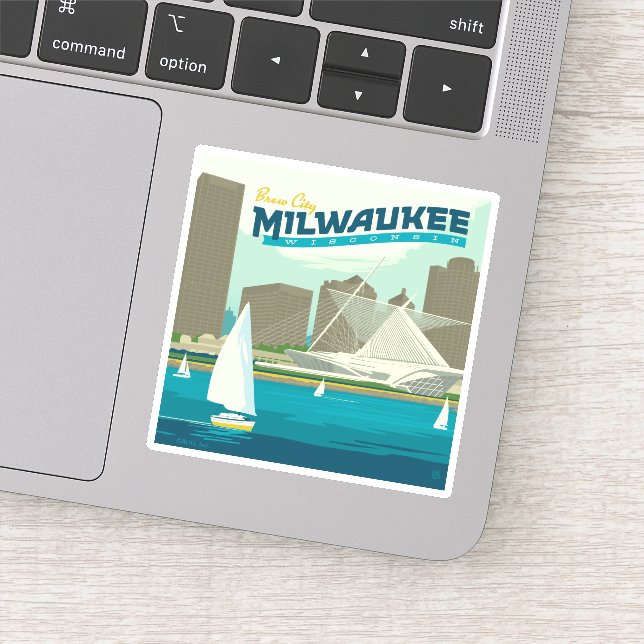 Milwaukee Wisconsin Harbour | Stadt Brew Aufkleber (Detail)