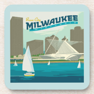Milwaukee Wisconsin Harbour   Stadt Brew Getränkeuntersetzer