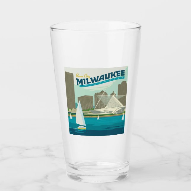 Milwaukee Wisconsin Harbour | Stadt Brew Glas (Vorderseite)