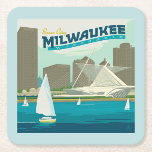 Milwaukee Wisconsin Harbour   Stadt Brew Rechteckiger Pappuntersetzer
