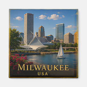 Milwaukee Wisconsin Lake Michigan Brauerei Magnet
