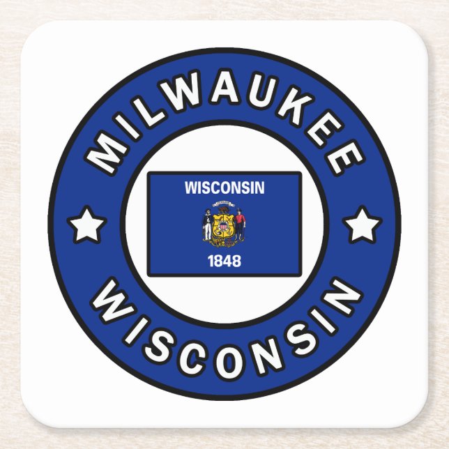 Milwaukee Wisconsin Rechteckiger Pappuntersetzer (Vorderseite)