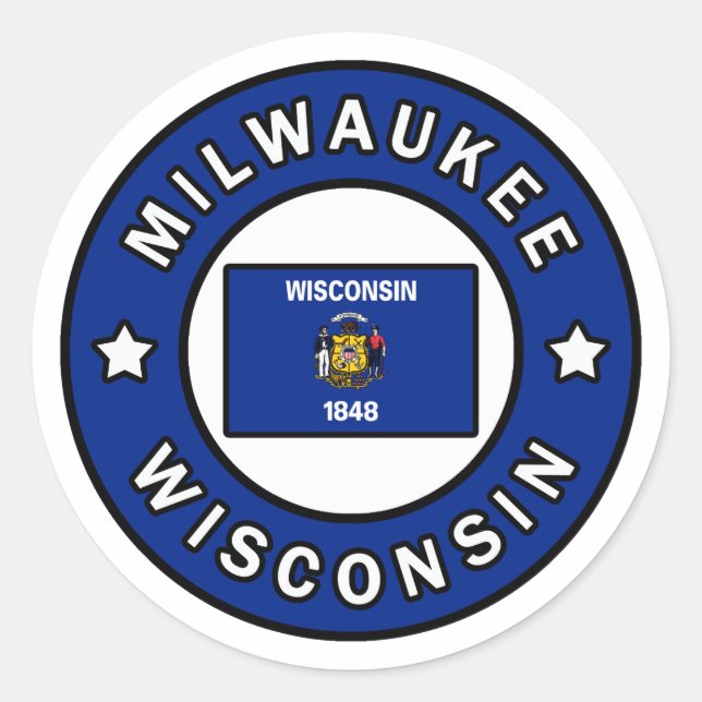 Milwaukee Wisconsin Runder Aufkleber (Vorderseite)