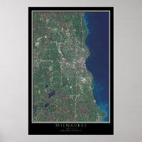 Milwaukee Wisconsin Satellite Poster Karte