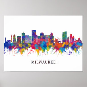 Milwaukee Wisconsin Skyline Poster