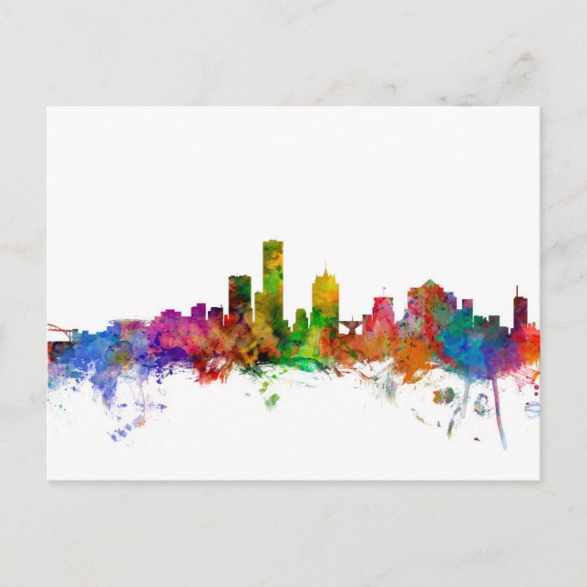 Milwaukee Wisconsin Skyline Postkarte (Vorderseite)