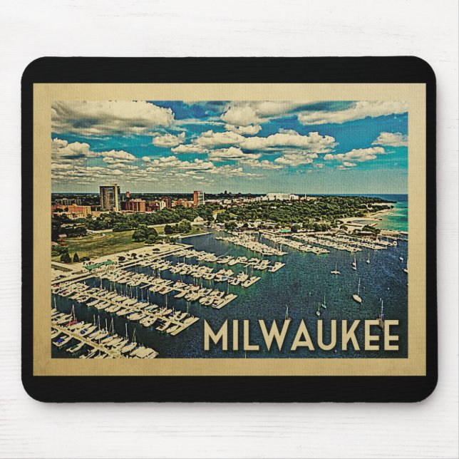 Milwaukee Wisconsin Vintage Travel Mousepad (Vorne)