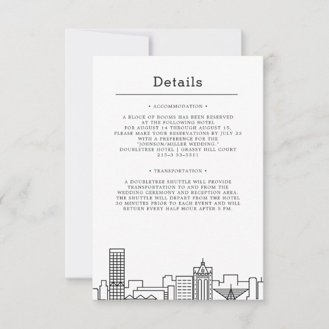 Milwaukee, Wisconsin Wedding | Gästedaten Einladung (Vorderseite)