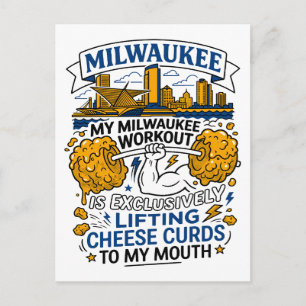 Milwaukee Workout: Hebt Cheese Curds zum Mund Postkarte