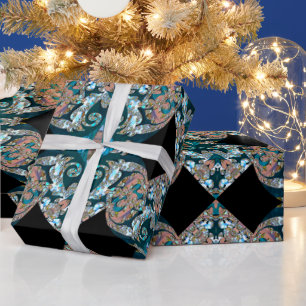 Milyroyce Weihnachtsbarock-Muster Geschenkpapier