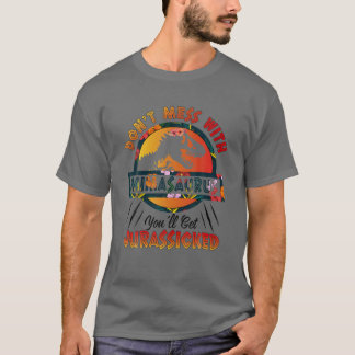 Mima-Blume nicht mit Mimasaurus Jurasskicke durche T-Shirt