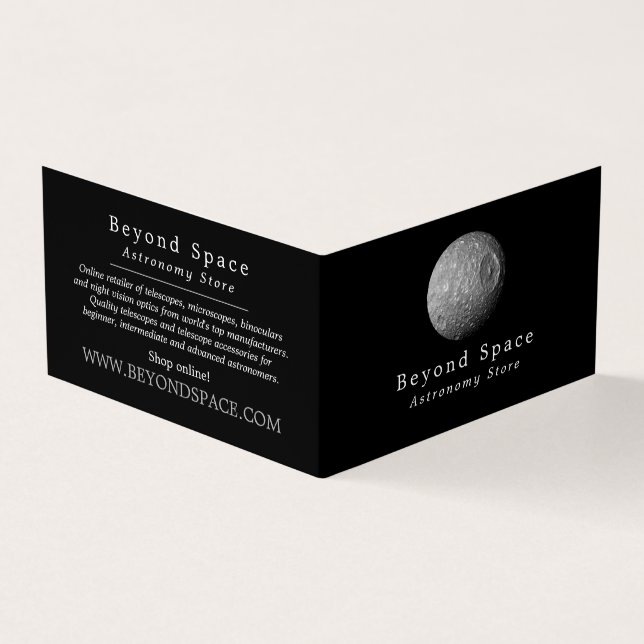 Mimas Moon of Saturn, Astronomin, Astronomie Store Visitenkarten (Vorderseite)