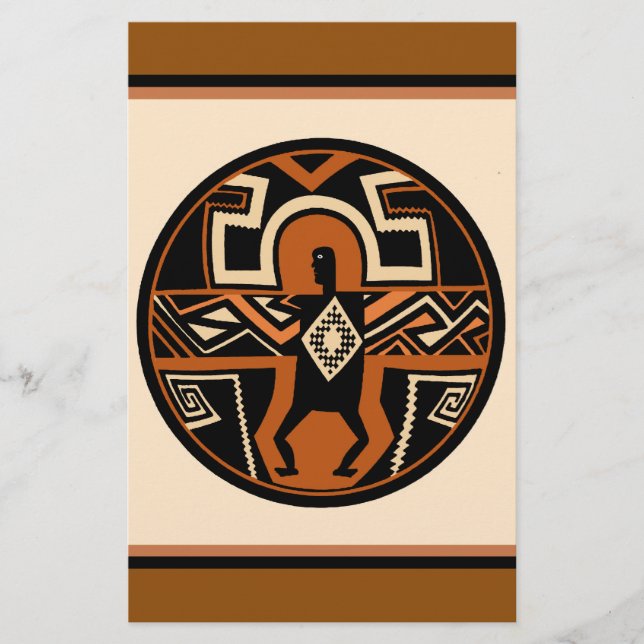 Mimbres Krieger Briefpapier (Vorderseite)