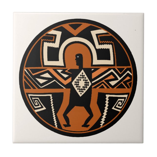 Mimbres Krieger Fliese (Vorderseite)