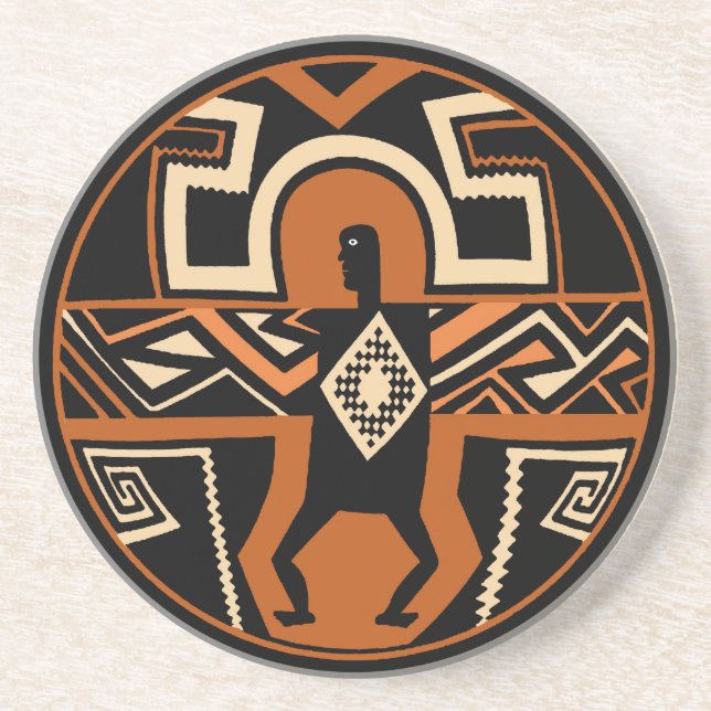 Mimbres Krieger Getränkeuntersetzer (Vorne)