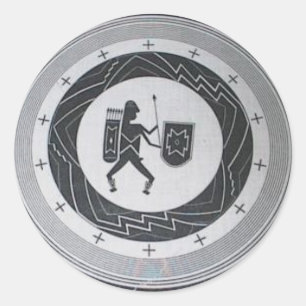 Mimbres Kriegersaufkleber Runder Aufkleber