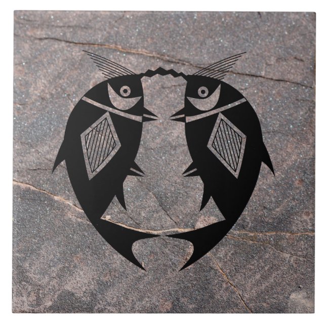 Mimbres Pottery Design Fliese (Vorderseite)