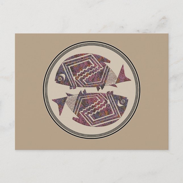 Mimbres Pottery Design Postkarte (Vorderseite)