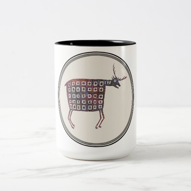 Mimbres Pottery Design Zweifarbige Tasse (Mittel)