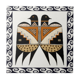 Mimbres Twin Birds Fliese