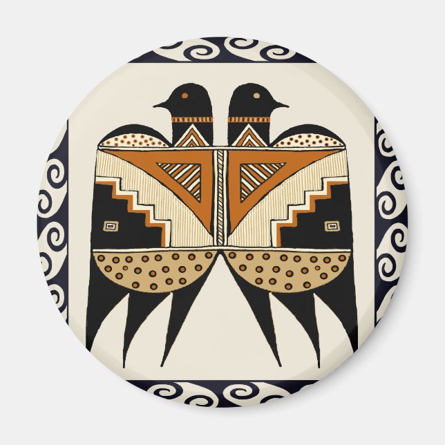 Mimbres Twin Birds Magnet (Vorne)