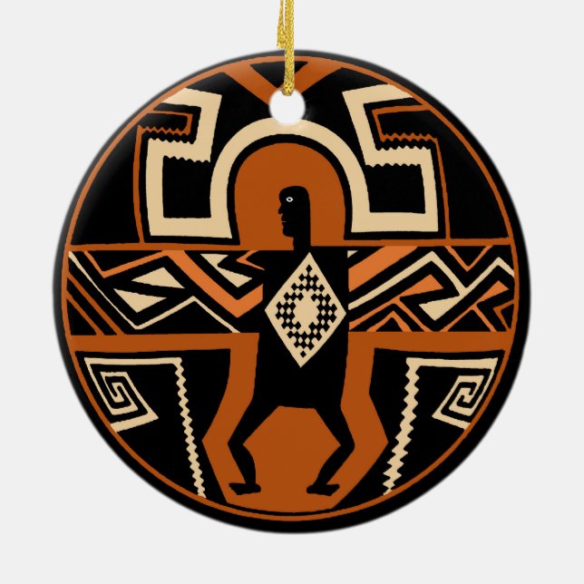 Mimbres Warrior Keramik Ornament (Hinten)