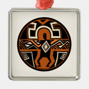 Mimbres Warrior Ornament Aus Metall