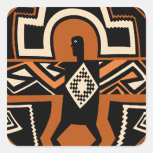 Mimbres Warrior Quadratischer Aufkleber