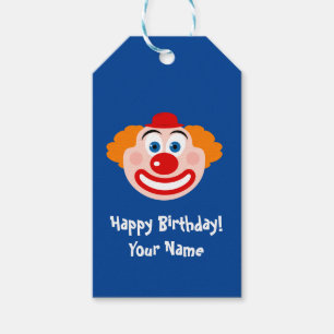 Mime avec gros nez rouge Happy Birthday étiquettes