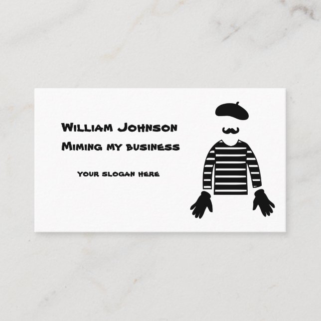 Mime-Pantomime-Mimitoring meiner Business-Karte Visitenkarte (Vorderseite)