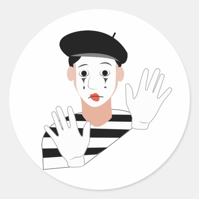 Mime Runder Aufkleber (Vorderseite)