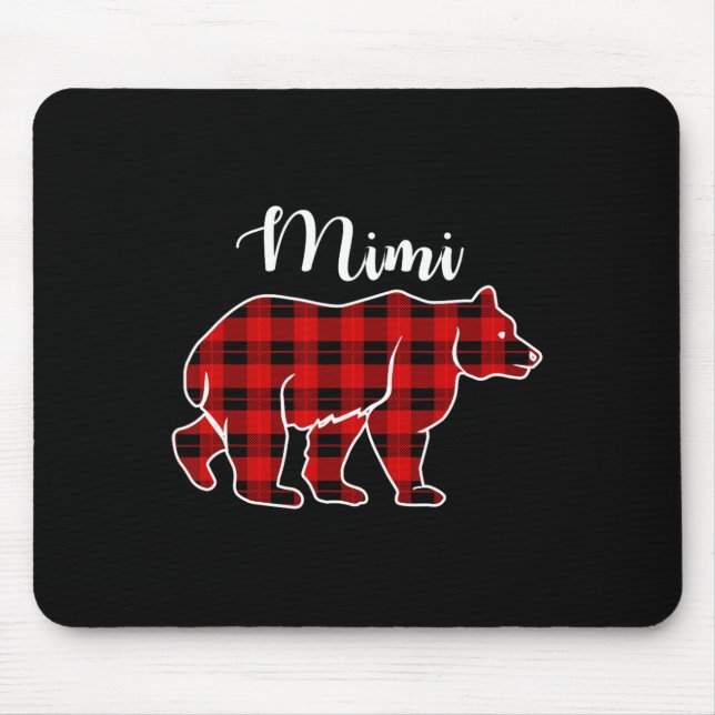 Mimi Bär Rotkariertes Weihnachtskostüm passend zur Mousepad (Vorne)