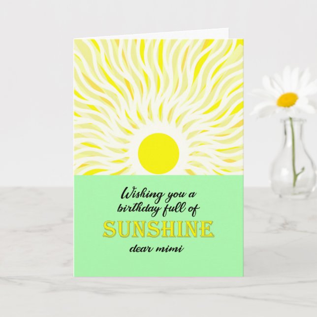 Mimi Birthday Bright Sunshine Card Karte (Kleine Pflanze)