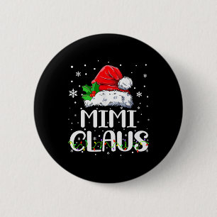 Mimi Claus Christmas Pajama Familie Matching Xmas Button