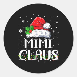 Mimi Claus Christmas Pajama Familie Matching Xmas Runder Aufkleber