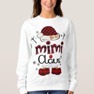 Mimi Claus Red Kariert Grandma Gift Sweatshirt