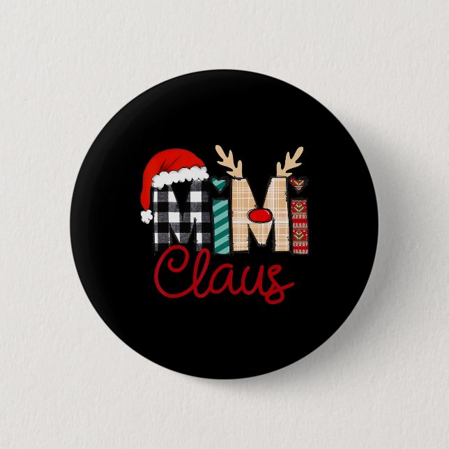 Mimi Claus Reindeer Christmas Button (Vorderseite)