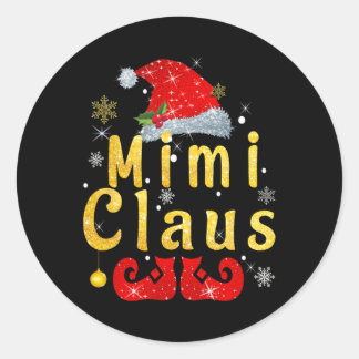 Mimi Claus Weihnachts-Weihnachtsmannmütze Matching Runder Aufkleber
