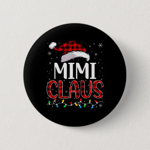 Mimi Claus Weihnachtslichter Matching Family Xmas  Button