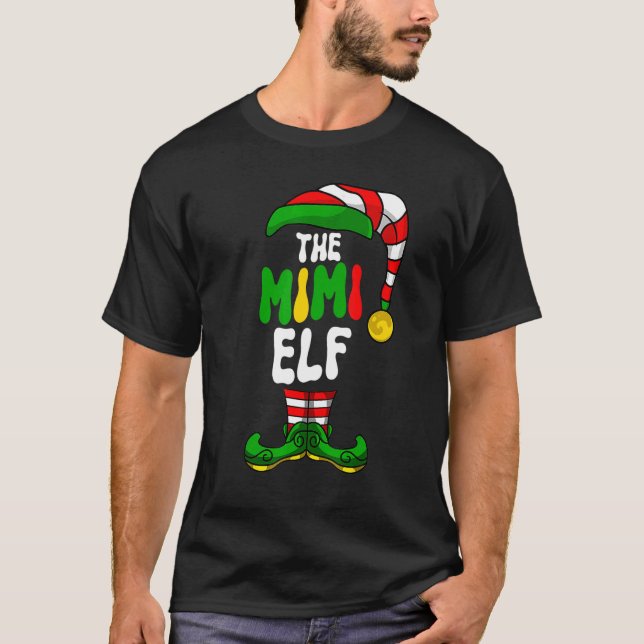 Mimi Elf Pajama Matching Group Weihnachtsfeiertag  T-Shirt (Vorderseite)