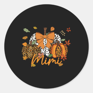 Mimi Erntedank Leopard Pumpkin Coquette Bow Mama Runder Aufkleber