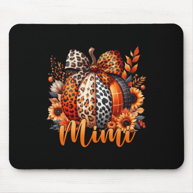 Mimi Erntedank Leopard Pumpkin Sonnenblumencoquet Mousepad (Vorne)