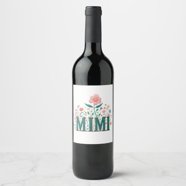 Mimi Floral Weinetikett (Vorderseite)