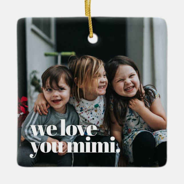Mimi Foto Weihnachtsbaum Keramikornament (Vorderseite)